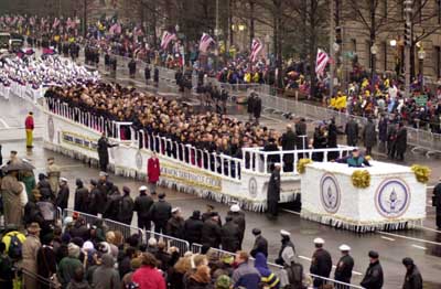 The Choir in George W. Bush's Inaugural parade, Jan 20, 2001